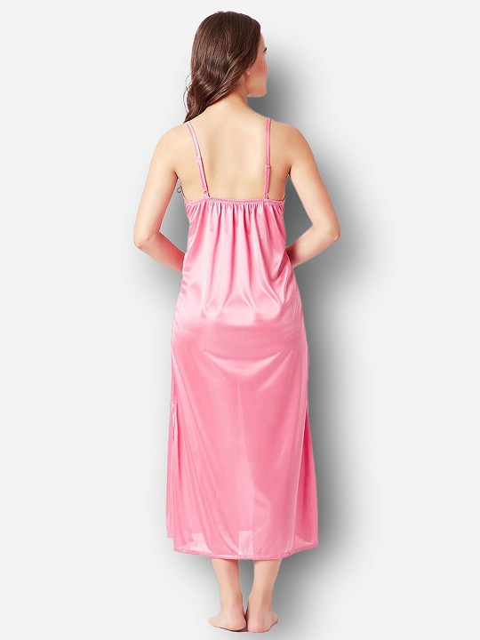 Pink V-Neck Maxi Nightdress