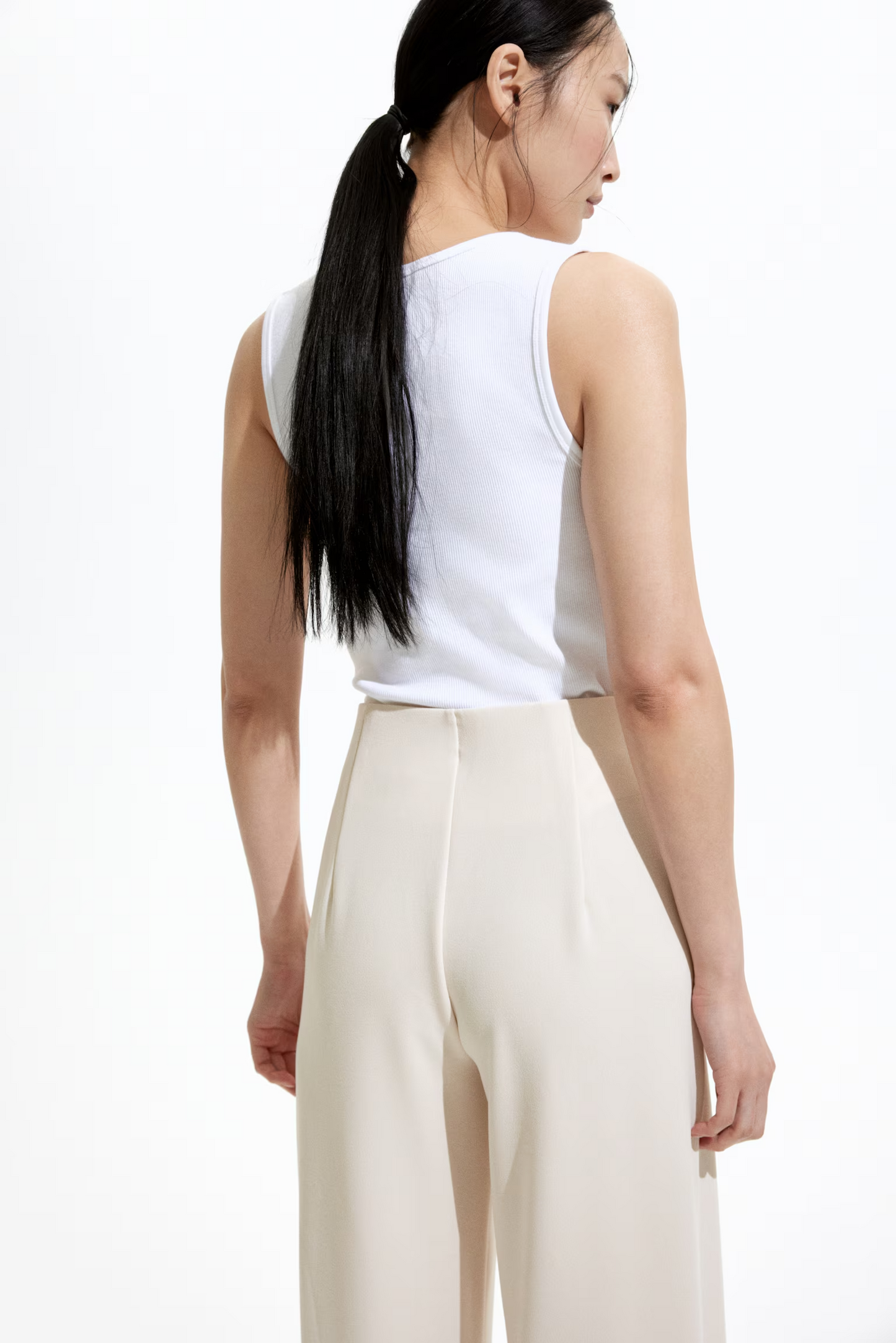 Button-Front Trousers In Cream