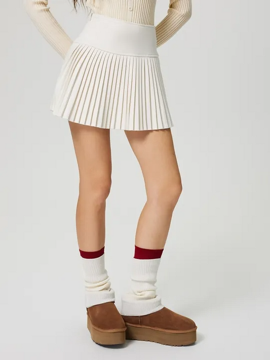 Off White Pleated Skirt