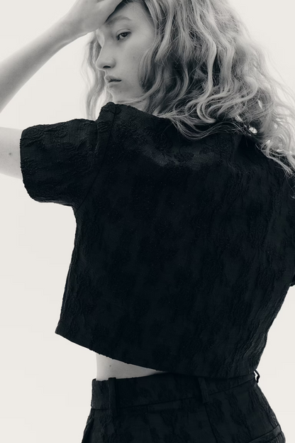 Black Cropped blouse