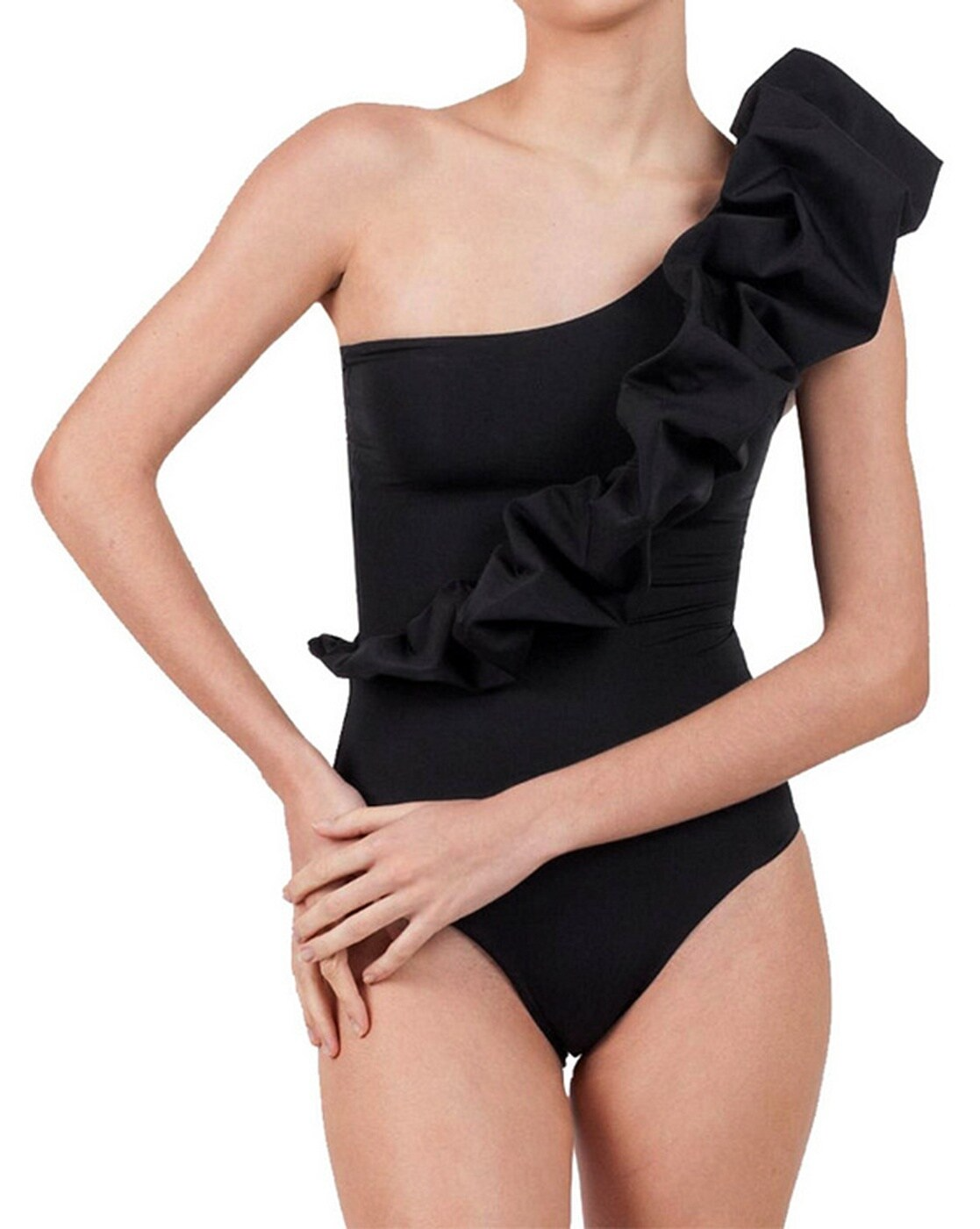 Swimsuit with Ruffles Overlay