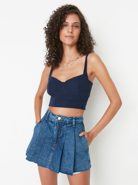 Skirts Illusioned Denim Shorts