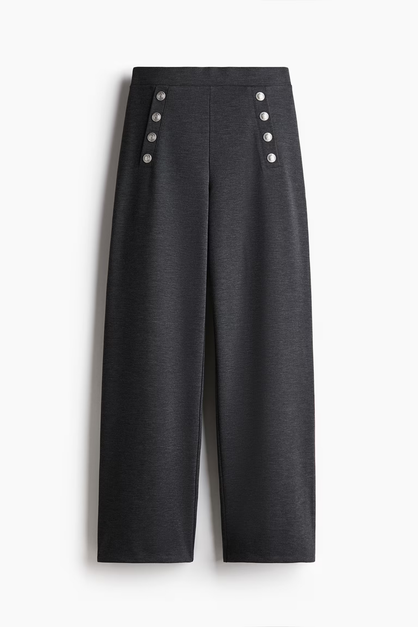 Grey Button-Front Trousers