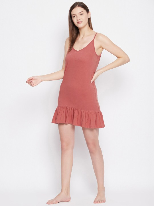 Abbey Pink Solid Cotton Nightgown