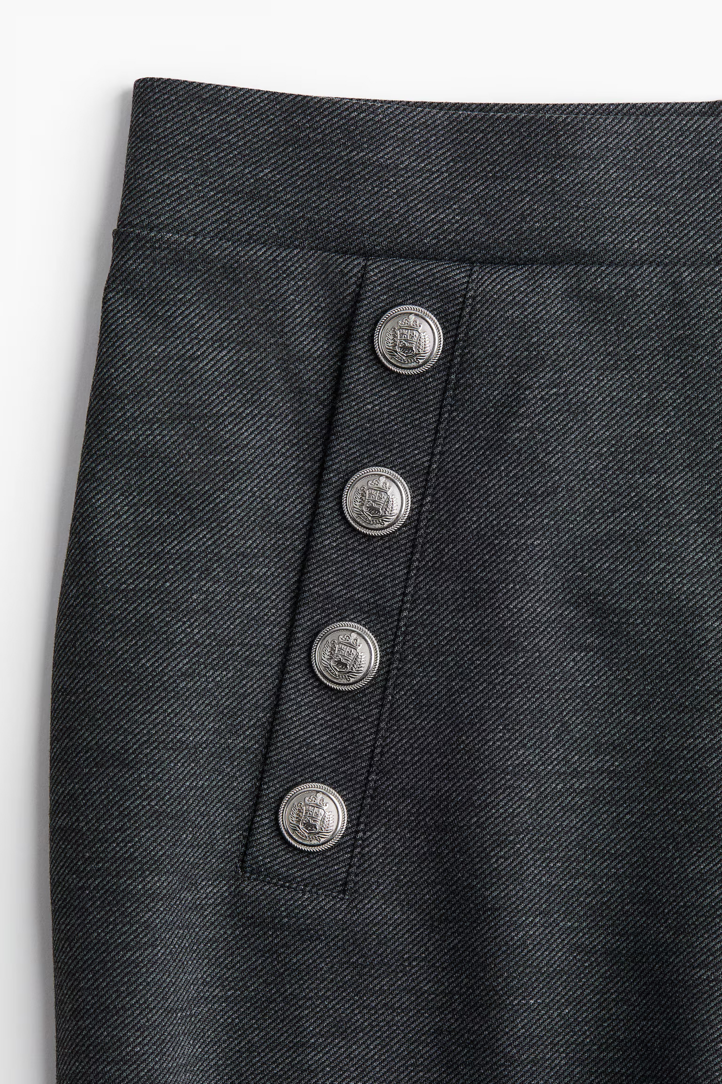 Grey Button-Front Trousers