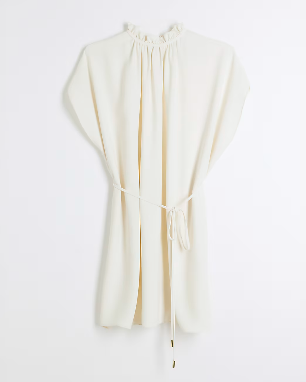 Cream High Neck Mini Shift Dress