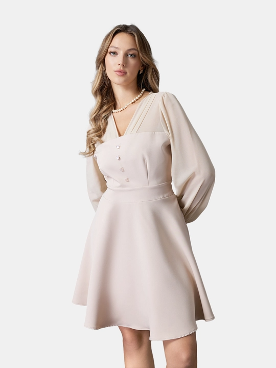 Buttoned A-Line Dress