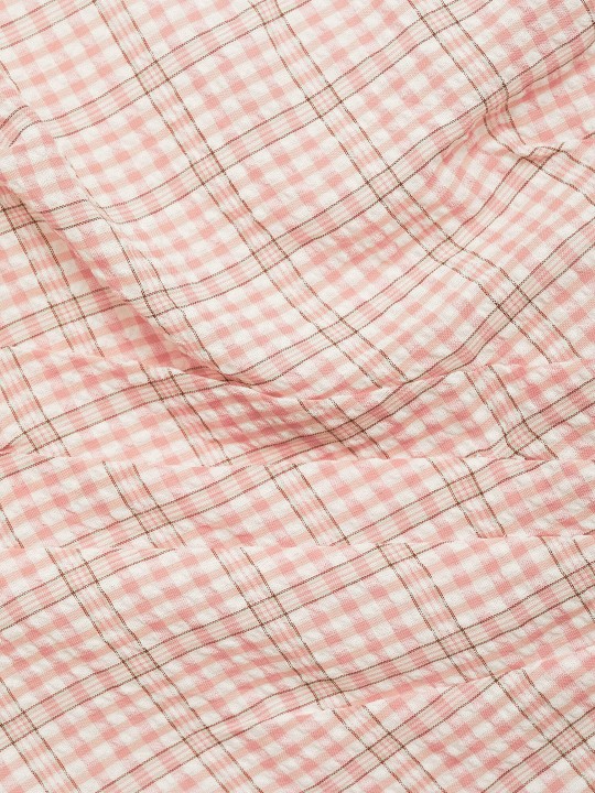 Pink Checked A-Line Dress