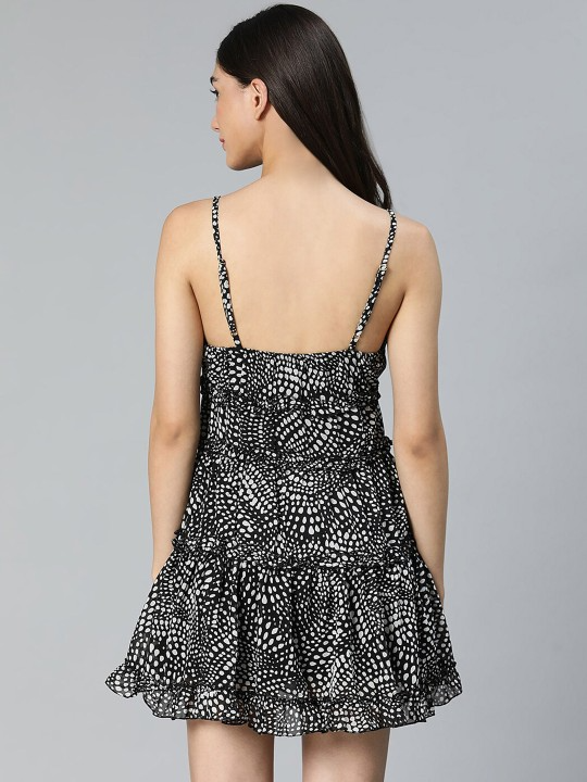 Black Printed Nightdress