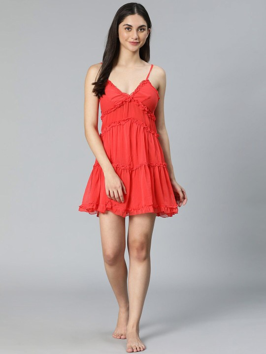 Orange Mid Thigh Nightdress