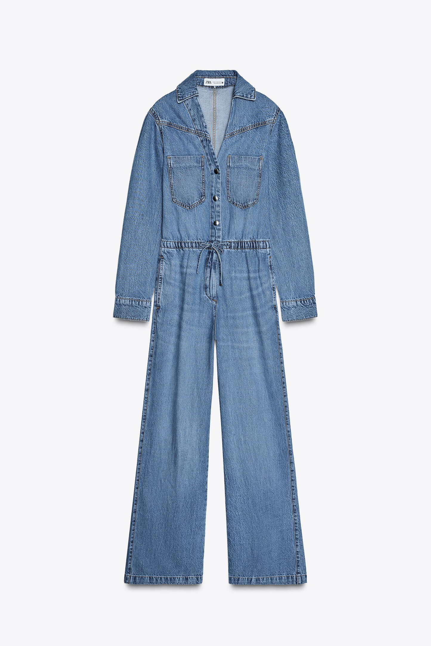 Adjustable Waist Denim Jumpsuit