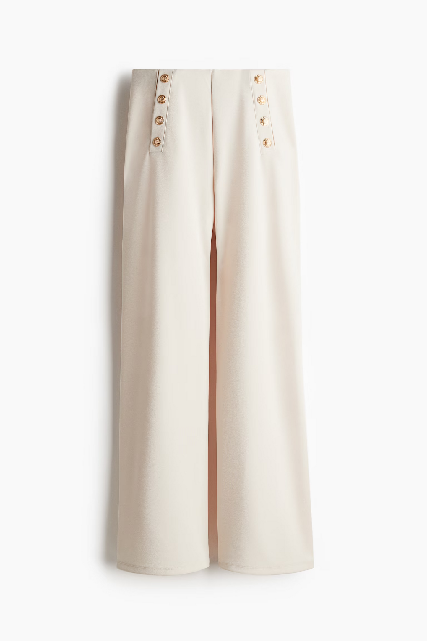 Button-Front Trousers In Cream
