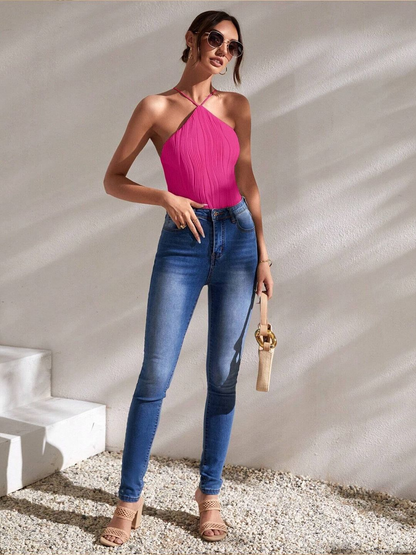 Helen Halter Neck Fitted Top