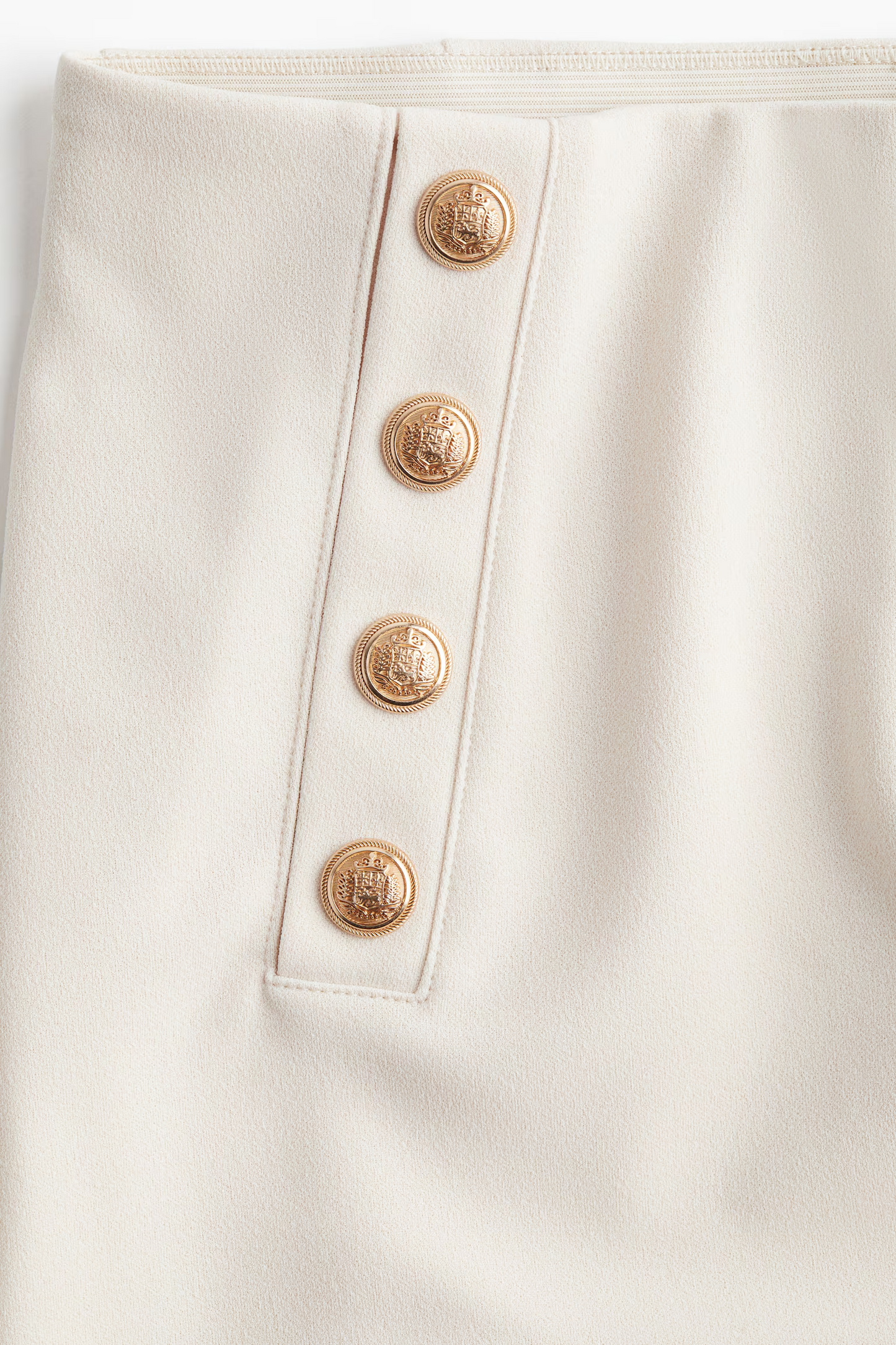 Button-Front Trousers In Cream