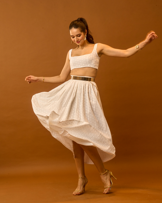 Moon Crop Top And Skirt Co-Ord Set