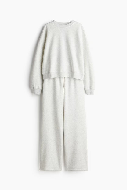 Two Pieces Light grey marl Sweatshirt Set