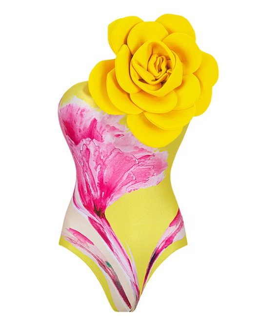 Bright Floral Print Swimsuit