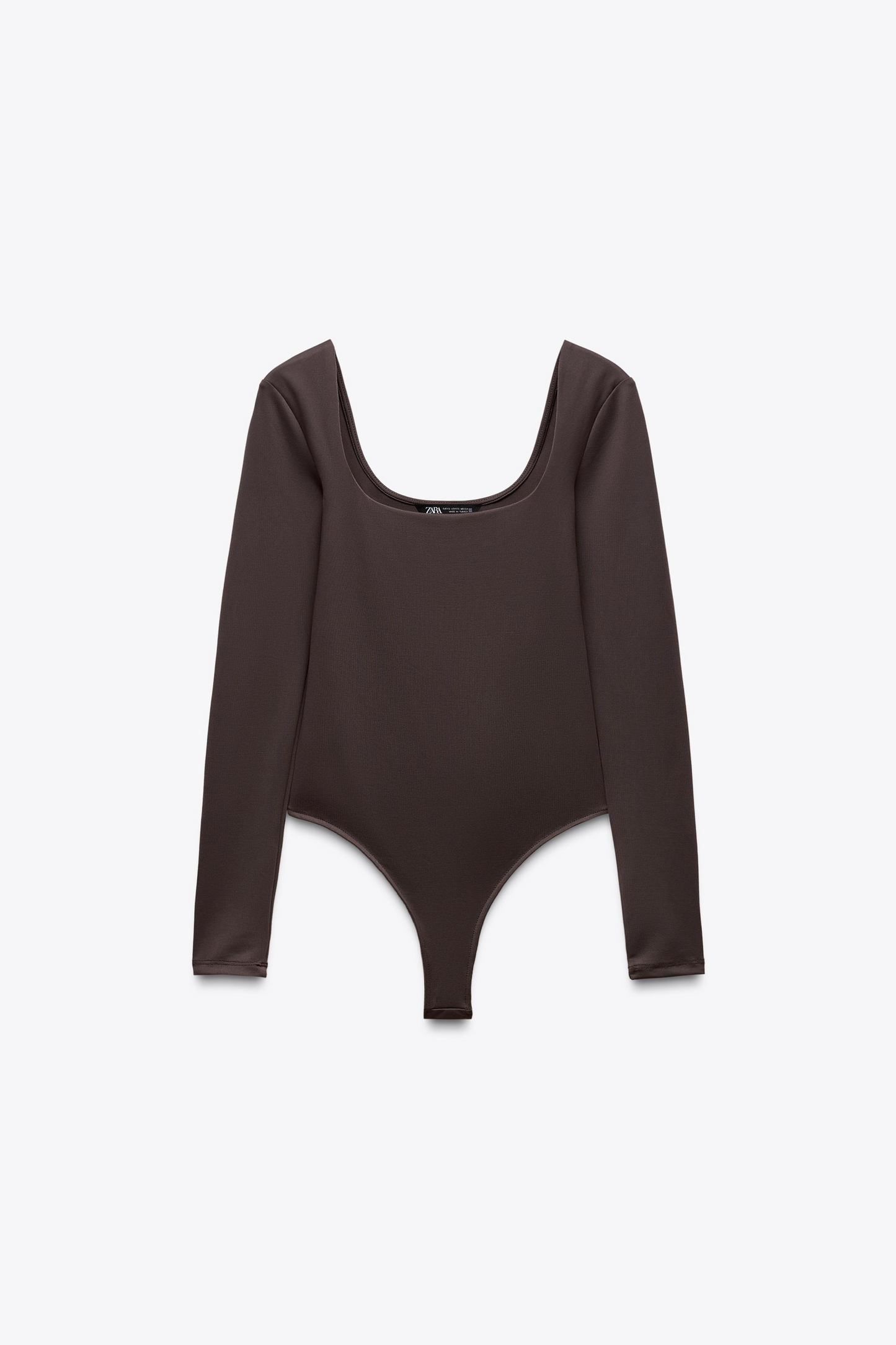 Hazel Square Neckline Bodysuit In Brown