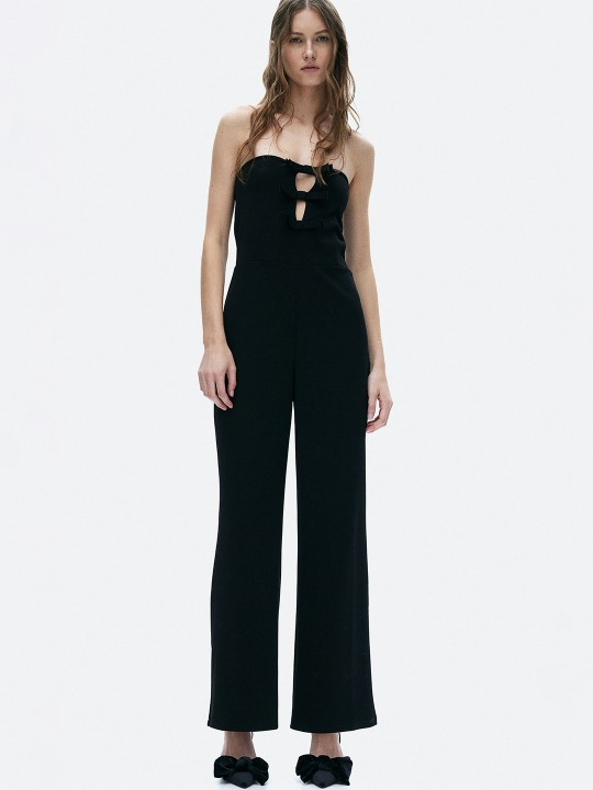 Bow-Front Bandeau jumpsuit