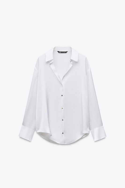 Basic Satin Shirt In White