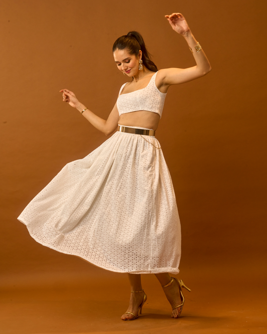 Moon Crop Top And Skirt Co-Ord Set