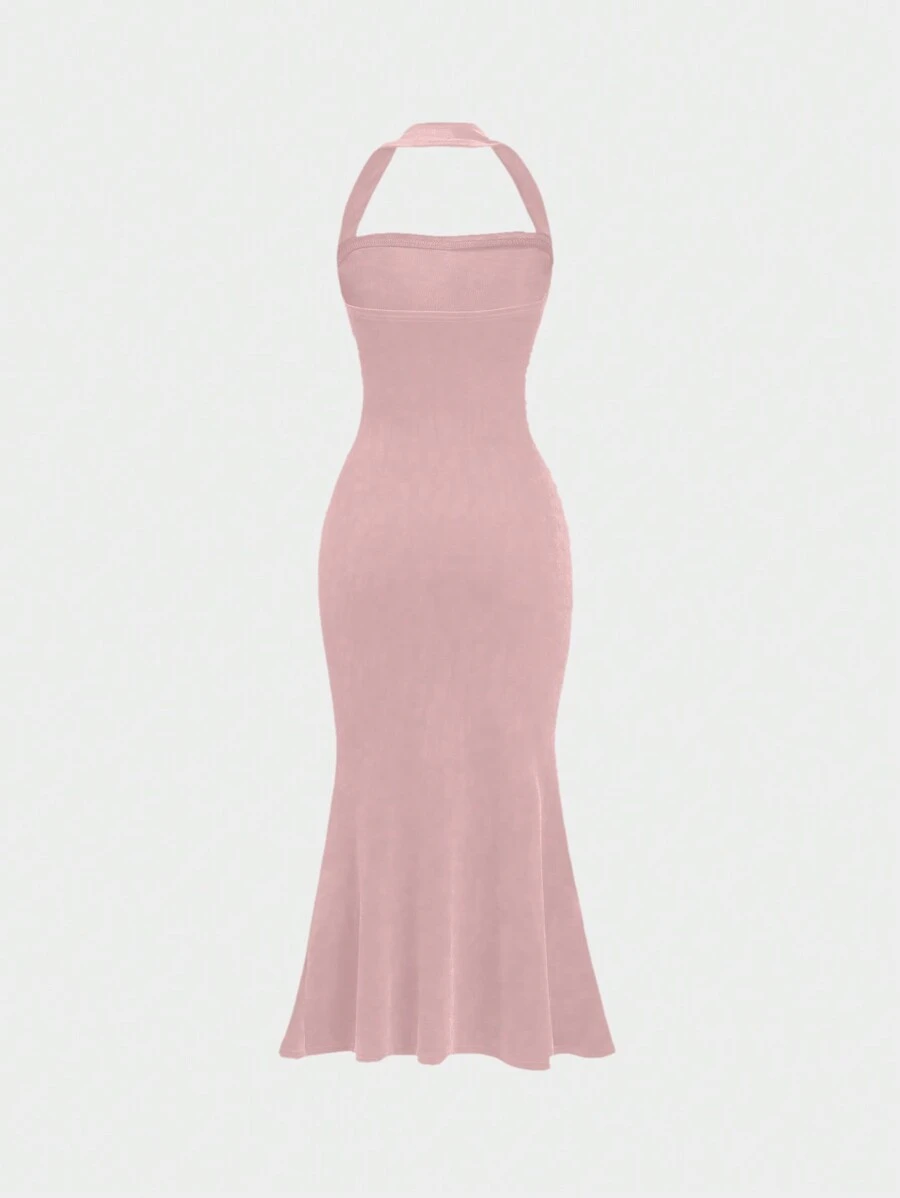 Pink Norma Kamali Cayla Side Drape Gown