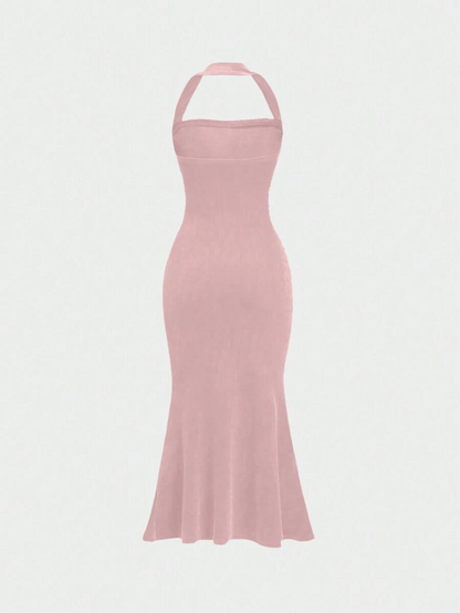 Pink Norma Kamali Cayla Side Drape Gown