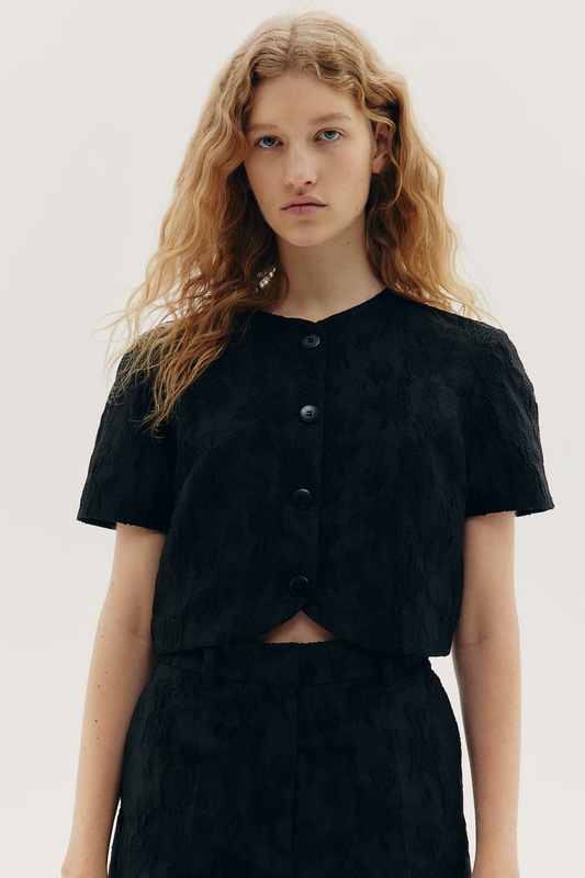 Black Cropped blouse