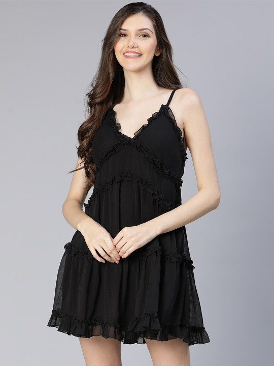 Black Mid Thigh Nightdress