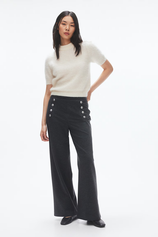 Button-Front Trousers In Grey