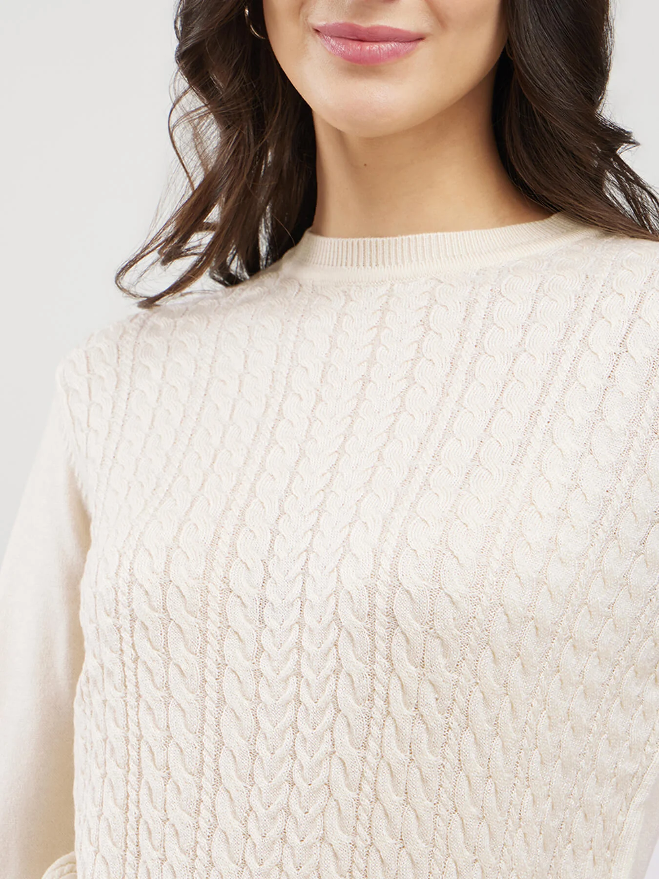 Off White Cable Knit Sweater