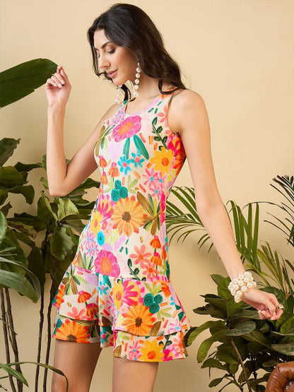 Double Flair Floral Dress