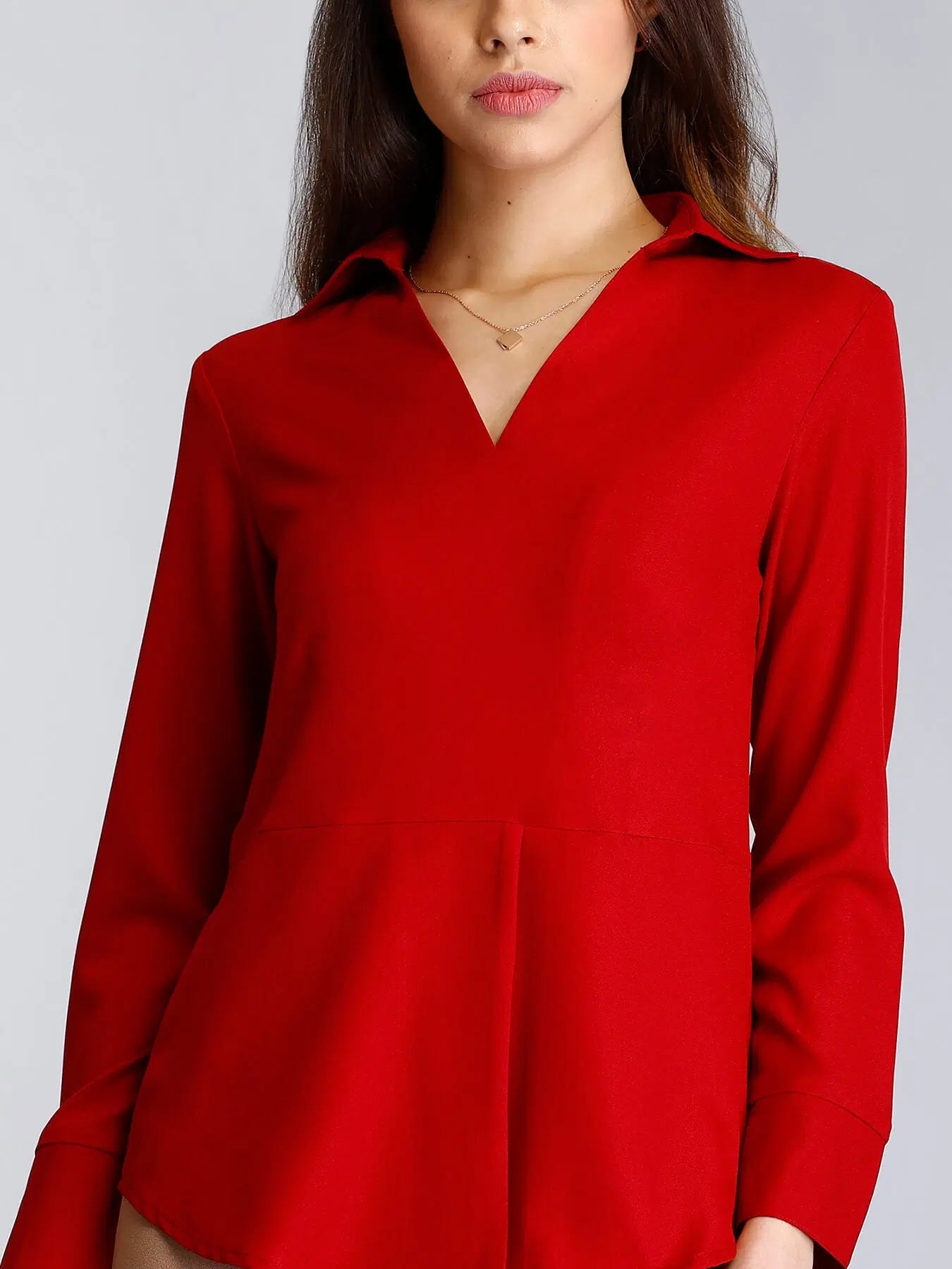 Surplice Neck Pleated Top