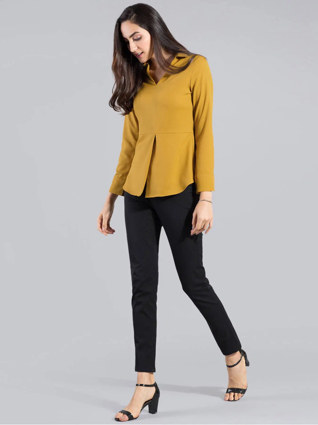 Mustard V-Neck Top