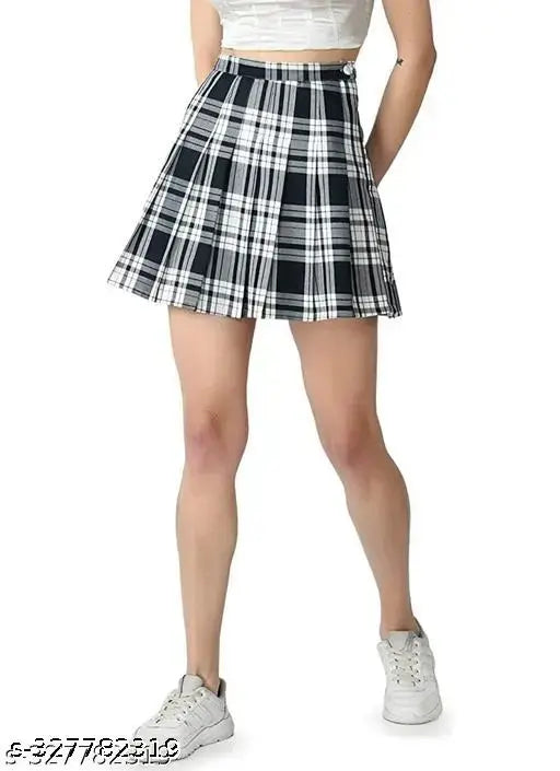 Sophia Checked Pleated Mini Skirt