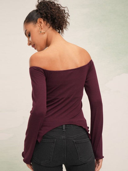 Off-Shoulder Twisted Bardot Top