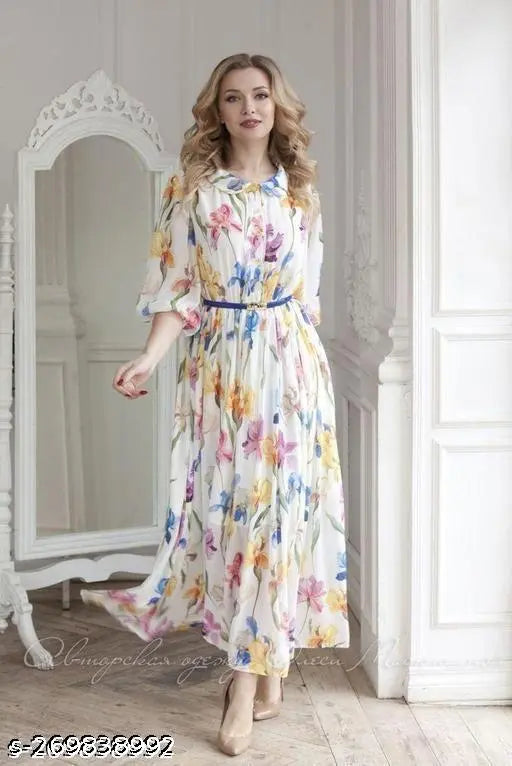 Isabella Long Floral Dress