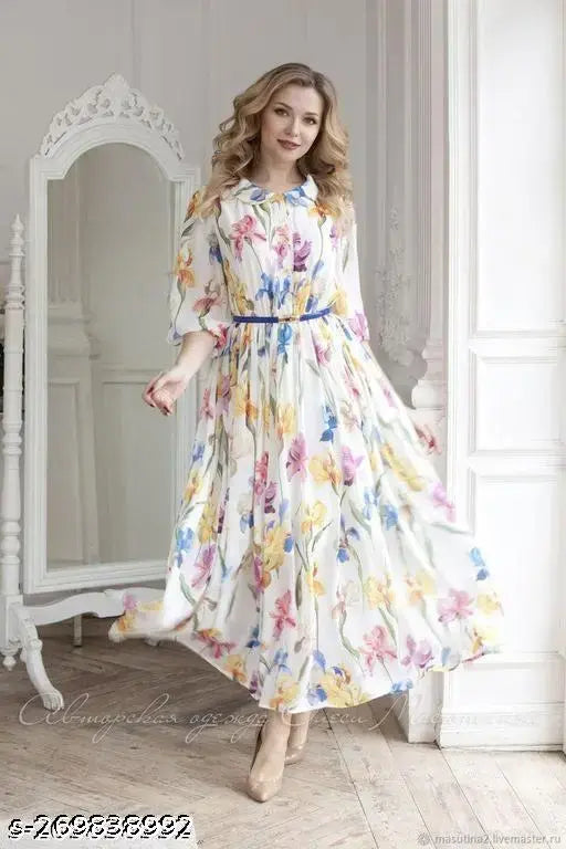 Isabella Long Floral Dress