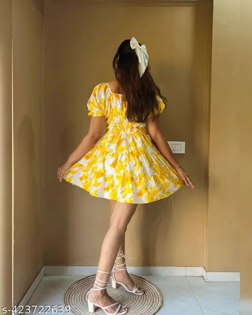 Cara A-Line Yellow dress