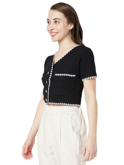 Eloise V-Neck Acrylic Cardigan Sweater