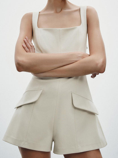 Off-White Short Strappy Jumpsuit