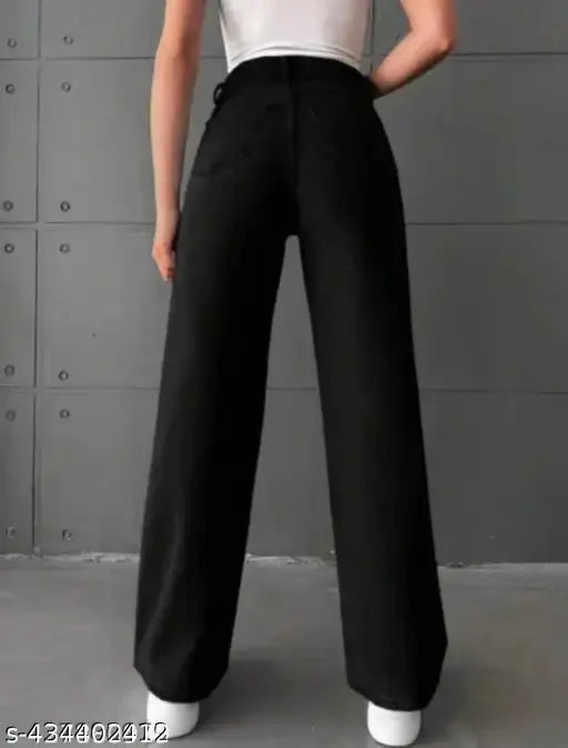 Ava Straight Fit Black Jeans