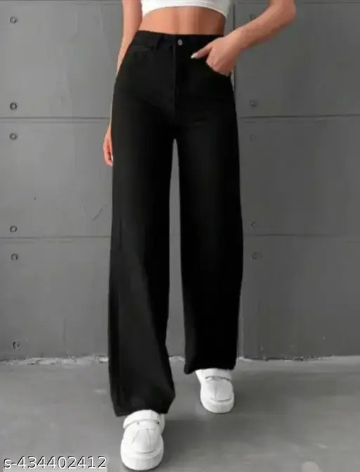 Ava Straight Fit Black Jeans