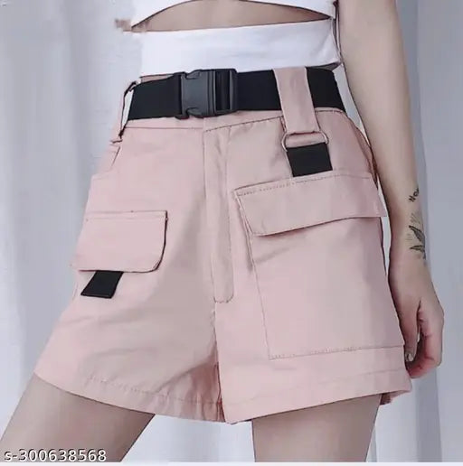 Nellie Pink Cotton Shorts